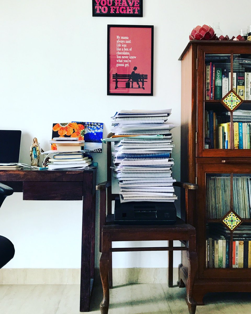 ElectricApplesE's tweet photo. A pile of screenplays &amp; this is not all! Holler if you are looking for content for feature films, shorts, digital or TV! #contentbank https://t.co/n3FSbWOPhE