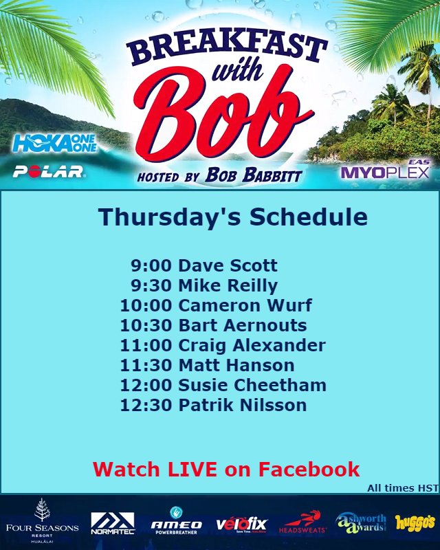 Start little later on Thursday to accomodate the Underpants Run. #BwBKona kicks off with @DaveScott6x at 9:00 am
babbittville.com/bwbkona-2017-t…