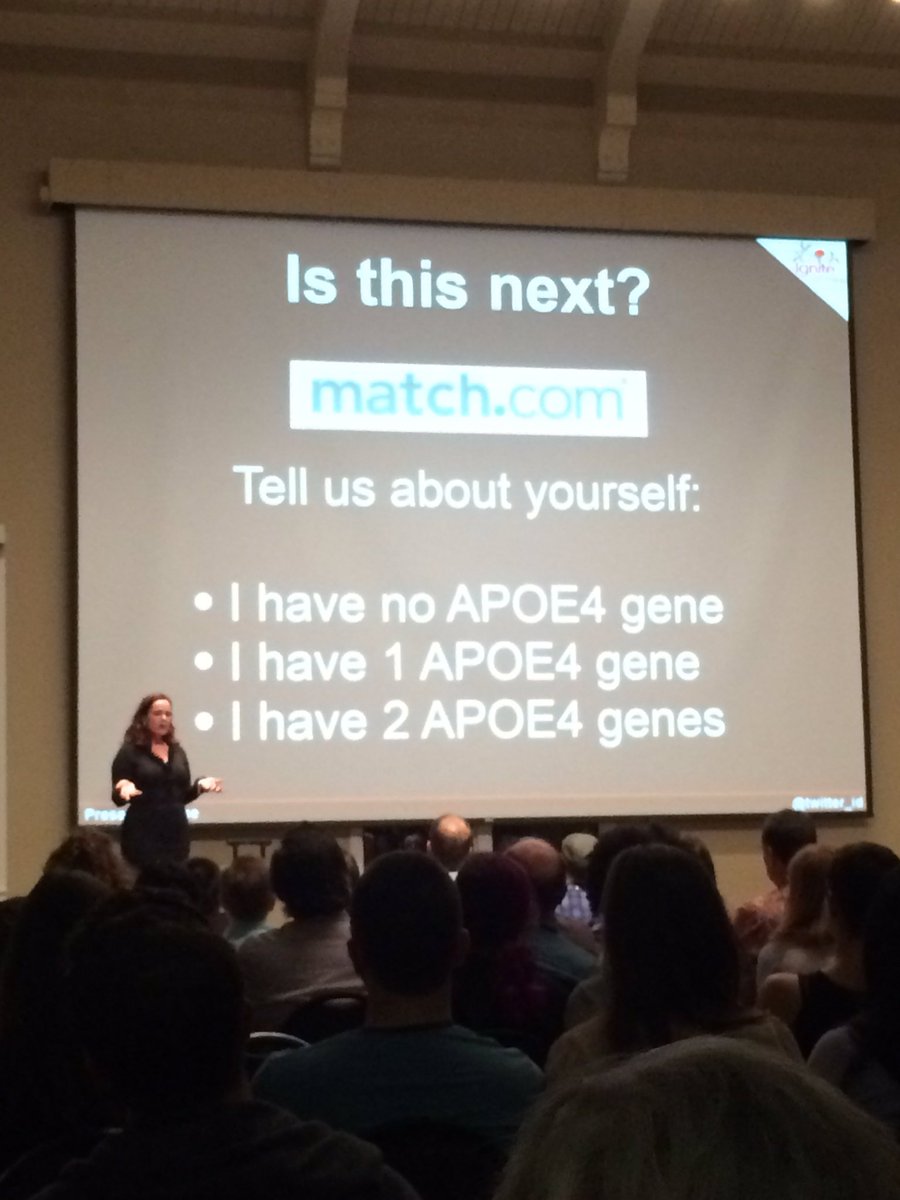 What's next with the info you get with 23andMe? @_SarahRichards_ #ignitesd