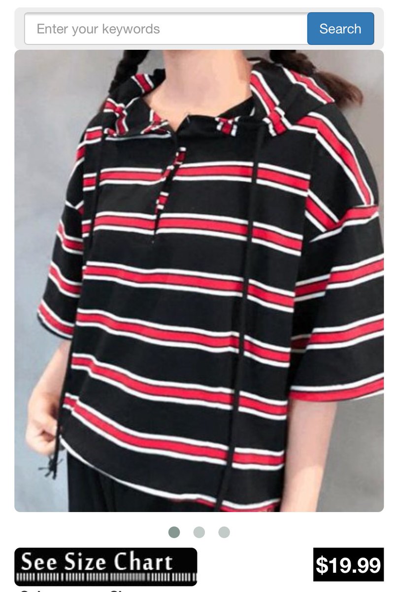 this black &amp; red striped hoodie t-shirt Chrissy has on seems to be a one size fits all and you can find it here:
tshirtxy.com/black-and-red-…