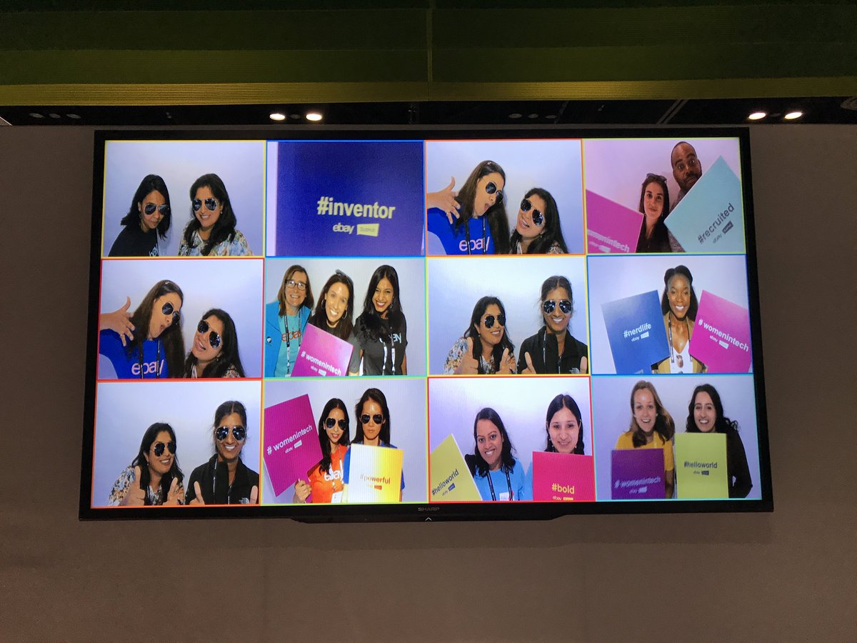 ShilpaVir's tweet photo. Selfie wall @ebay booth at #gracehopper #ghc17 Come check it tomorrow. Would love to meet you! #ebaytech #ebaylife #ebayteam https://t.co/xG7maFs8oL