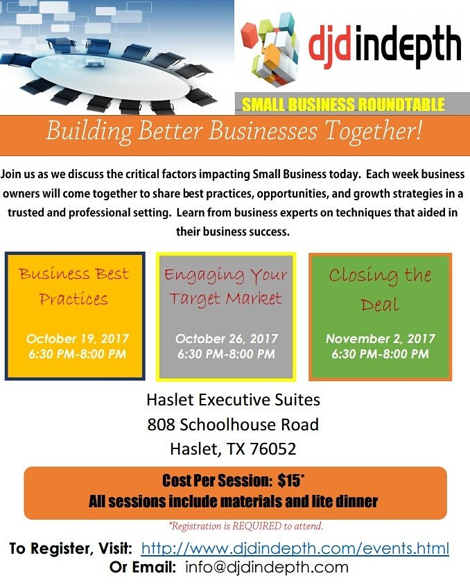 InDepthMAC's tweet image. Join Us us for the 4th Quarter Small Business Roundtable.  Share and learn tips, tools and resources for growing your business!!