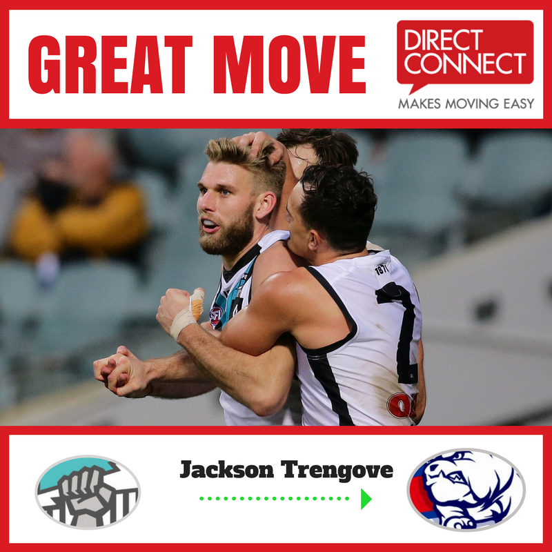 traderadio's tweet image. Direct Connect GREAT MOVE! @Jacksontrengove has joined the @westernbulldogs from @PAFC on a 4-year deal.

#NABTradeRadio