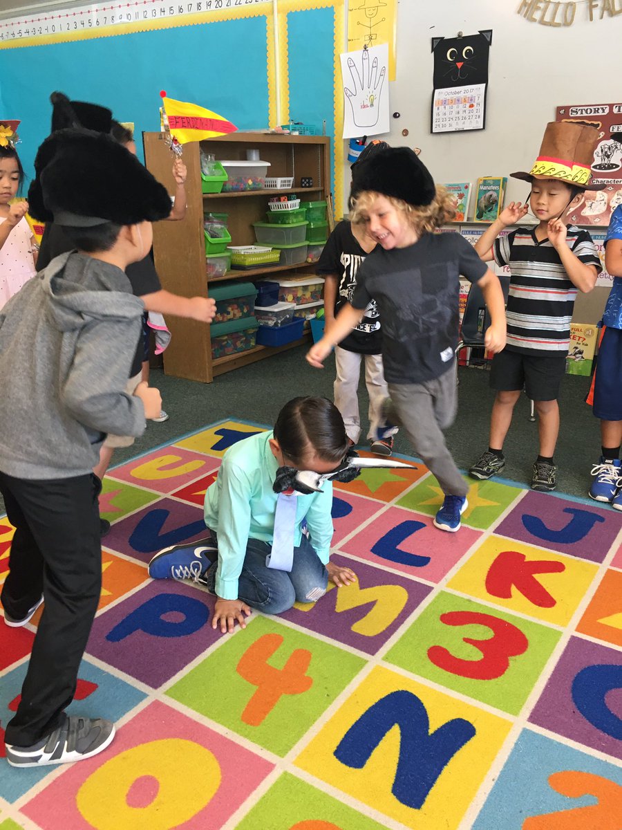 k1pandas's tweet image. We acted out &quot;Ferdinand the Bull&quot; today in All the Arts. Wonderful lesson on peacefulness! Thank you @AlltheArtsFound ! #acaciapandas