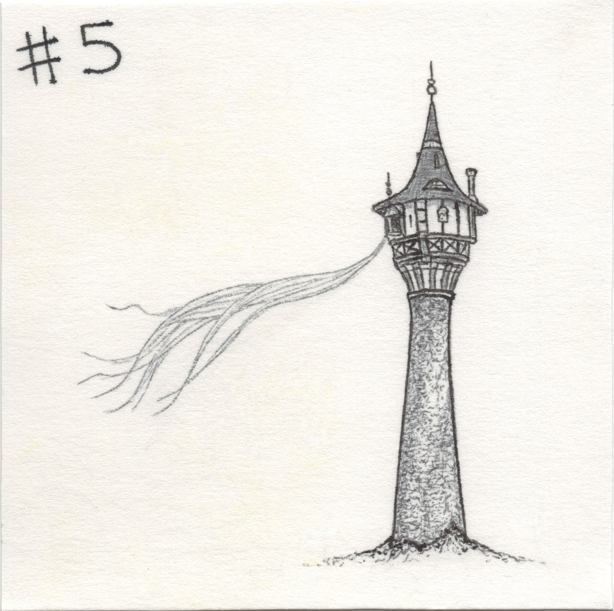 how to draw rapunzel in her tower