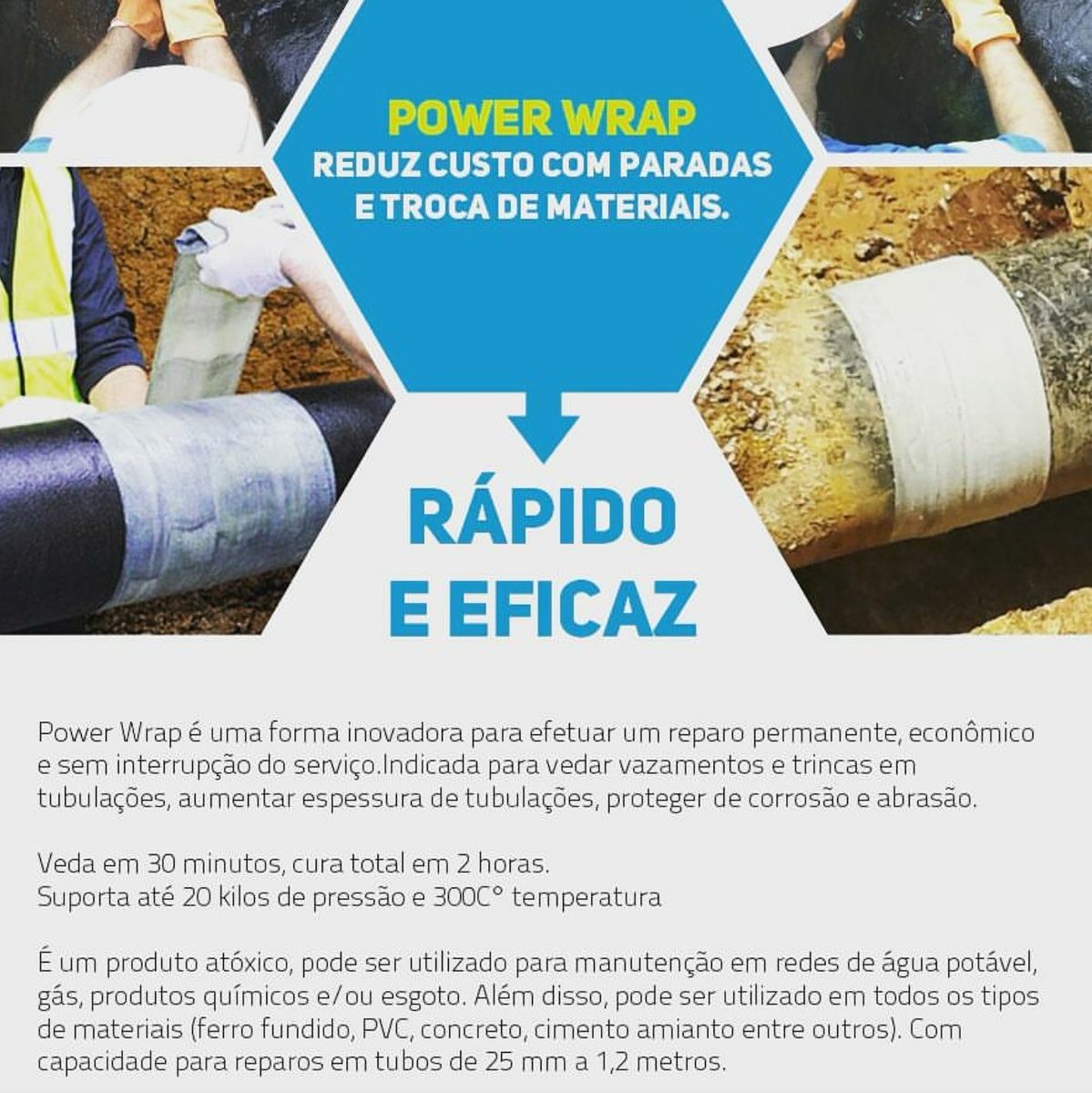 Vedarib's tweet photo. Conheรงa nossa bandagem industrial e repare furos e vazamentos na hora sem esgotar a linha. #powerwrap #bandagemindustrial https://t.co/T4fWKMxkON