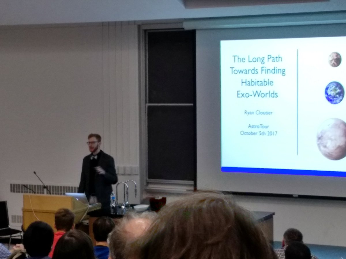 A full house for graduate student <a href="/ryan_cloutier/">Dr. Ryan Cloutier</a> 's talk for the monthly <a href="/UofTAstroTours/">UofTAstroTours</a>! #exoplanets