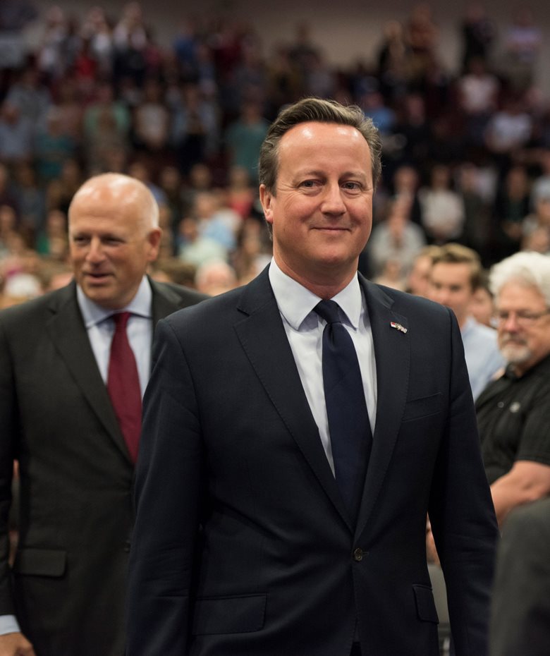 elonuniversity's tweet photo. At #Elon, Fmr PM David Cameron says U.K. and U.S. are "the guardians of freedom, of tolerance, of equality of opportunity and justice." https://t.co/gsXnqd1tmD