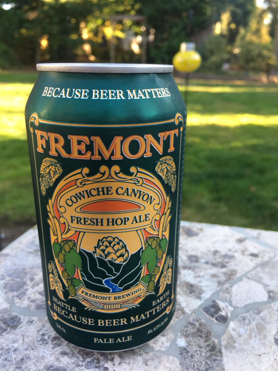 gregtammyl's tweet photo. One of my #WAHops harvest season favorites! @fremontbrewing #CowicheCanyon #FreshHopAle #YakimaValley #WashingtonBeer https://t.co/27kEHakBDu