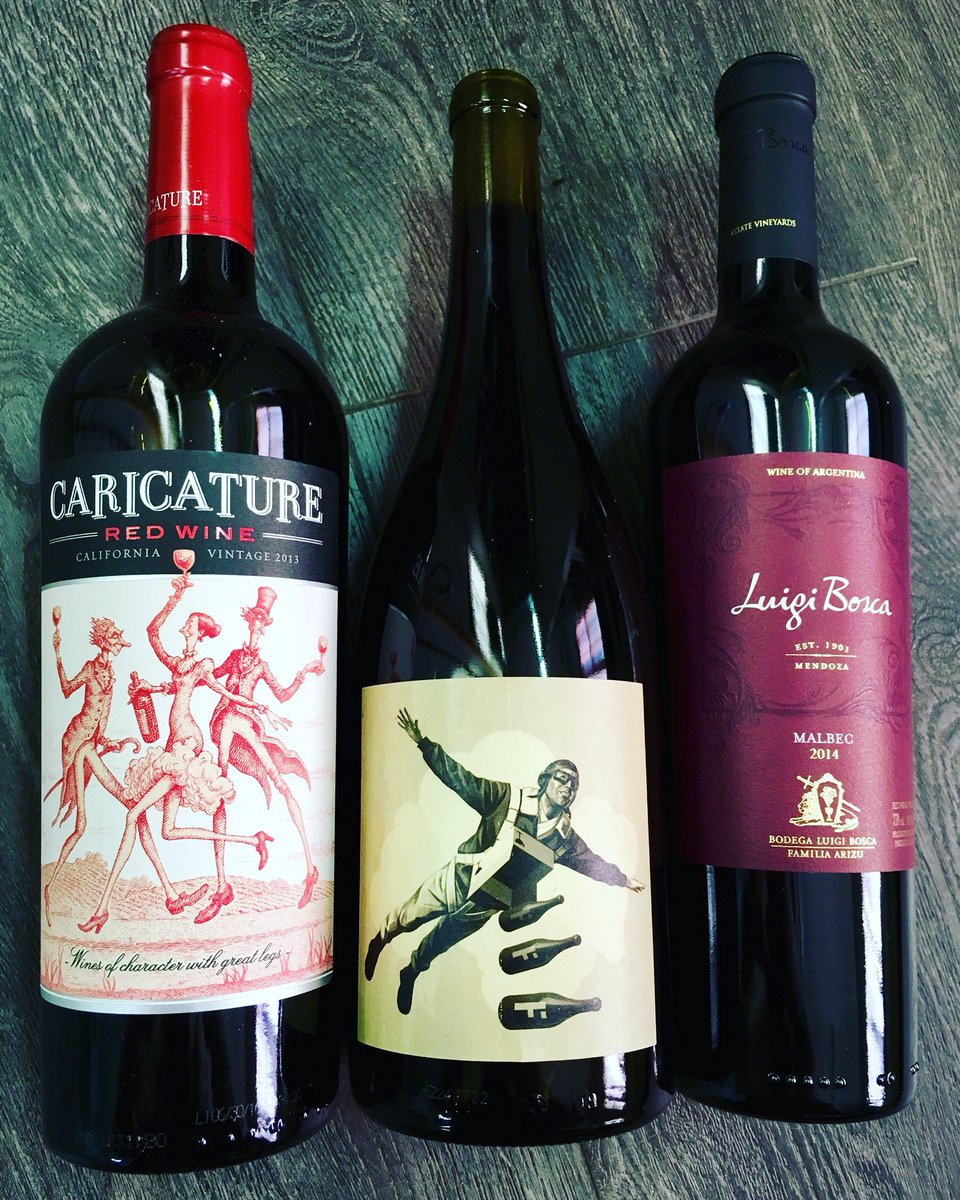 la_liquor's tweet photo. It wouldn’t be Thirsty Thursday without some new wines!
@LangeTwins Caricature Red
Dirty Pure Project The Bomb Red
@LuigiBoscaBodeg Malbec https://t.co/qhxhMuFz09