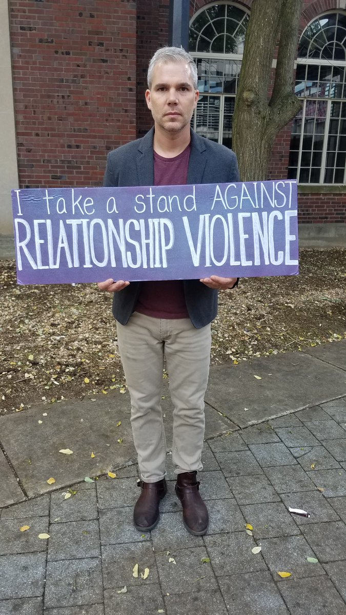 esuwellness's tweet photo. Storm Heter, ESU professor, takes a stand against Intimate Partner Violence (IPV) and Relationship Violence. #StepUpESU https://t.co/cLkcT1N8Yh