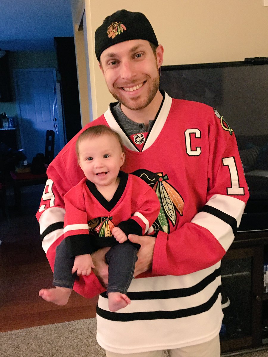 Opening night and watching Cora's first <a href="/NHLBlackhawks/">Chicago Blackhawks</a> game! #GoHawks