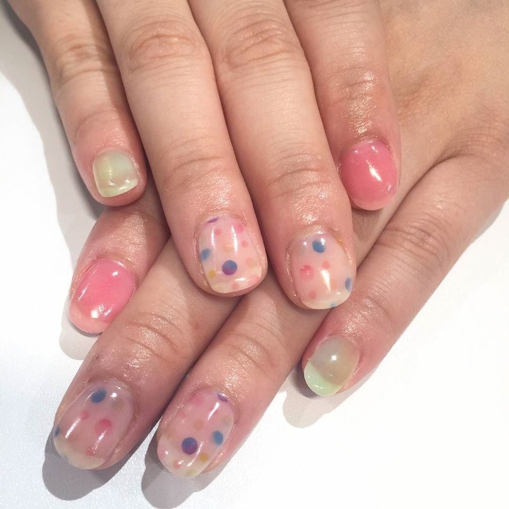 ネイルスタンド ツメコ בטוויטר 先程の新作を試された マルイでツメコのお客様 クリアなドットが爽やかですね デザインid ベース S 半透明 ツメコ Tsumeco ネイル ネイルプリンター ジェルネイル 秋ネイル Nail Naildesign ネイルデザイン