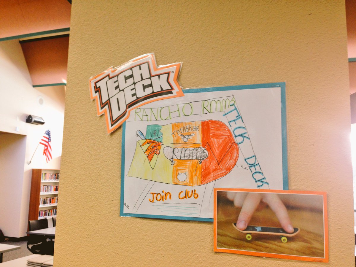 ChavezYukiko's tweet photo. @RanchoMinerva Join our new #TeckDeck club! 🏂 Poster designed by Owen, colored by Jacob! @HausPeg94 @Mayoral_RMMS #RMMSfam #WAVE https://t.co/IqVndlnpAN