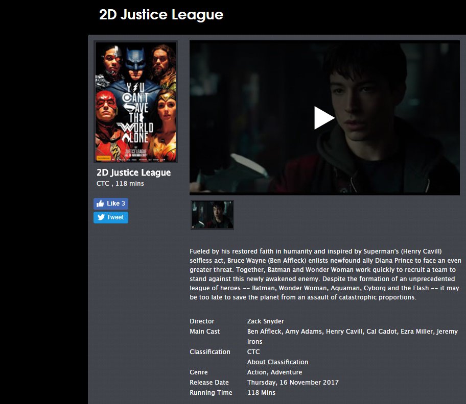 MrBevans298's tweet photo. @BatmanNewsCom hey Batman news. It's says at my cinema here in Melbourne Australia that the runtime for Justice League is 118 minutes. Thoughts? https://t.co/xIepQznO4A
