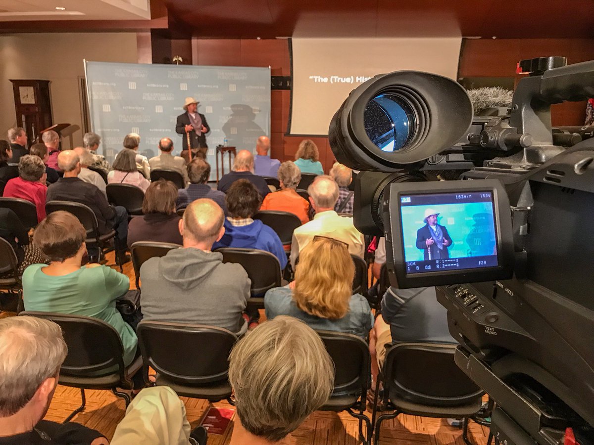 ENGPHOTO's tweet photo. Really nice event at @KCLibrary tonight with “Cowboy Mike” Grauer we shot for @BookTV @cspan @CuriousEyePro https://t.co/cYrScREPSa