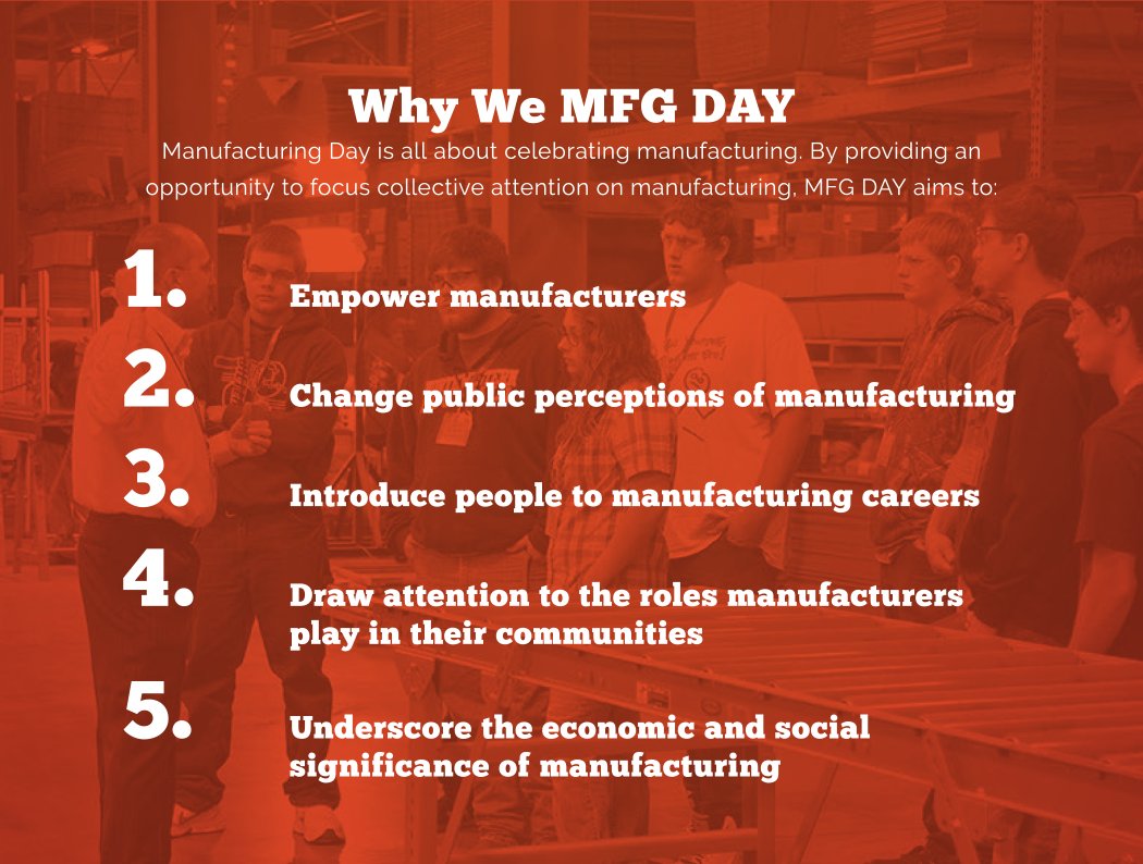 Why do we celebrate #MFGDay17? To change perceptions of what we do, who we are, and how we make America. MFGDay.com