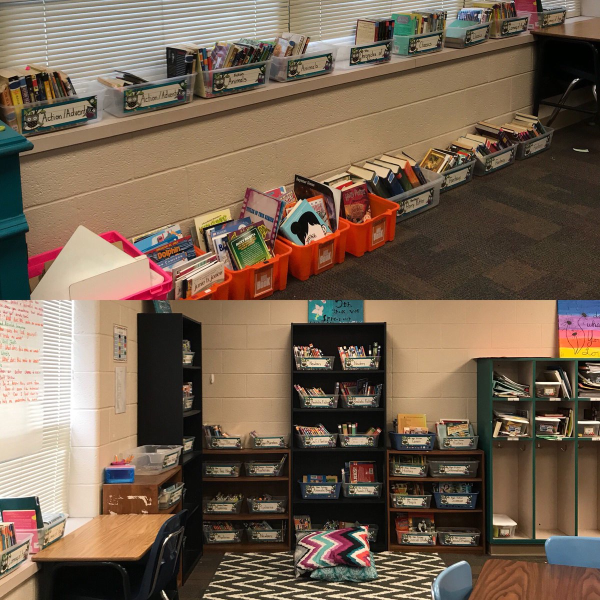 rae_stover's tweet photo. Improved the classroom library this evening! #IXLchallenge #KidsDeserveIt https://t.co/ke7AjpOuyd
