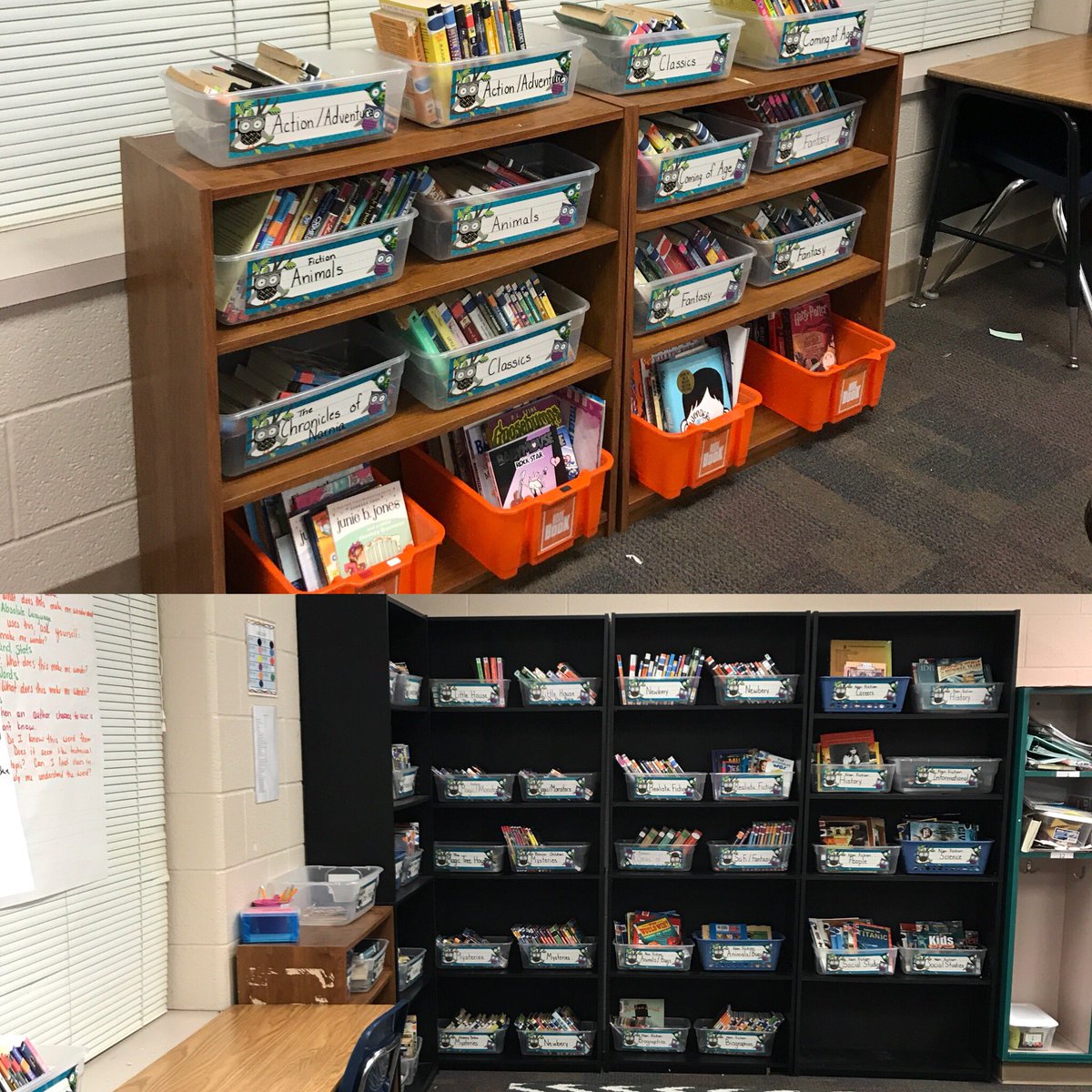 rae_stover's tweet photo. Improved the classroom library this evening! #IXLchallenge #KidsDeserveIt https://t.co/ke7AjpOuyd