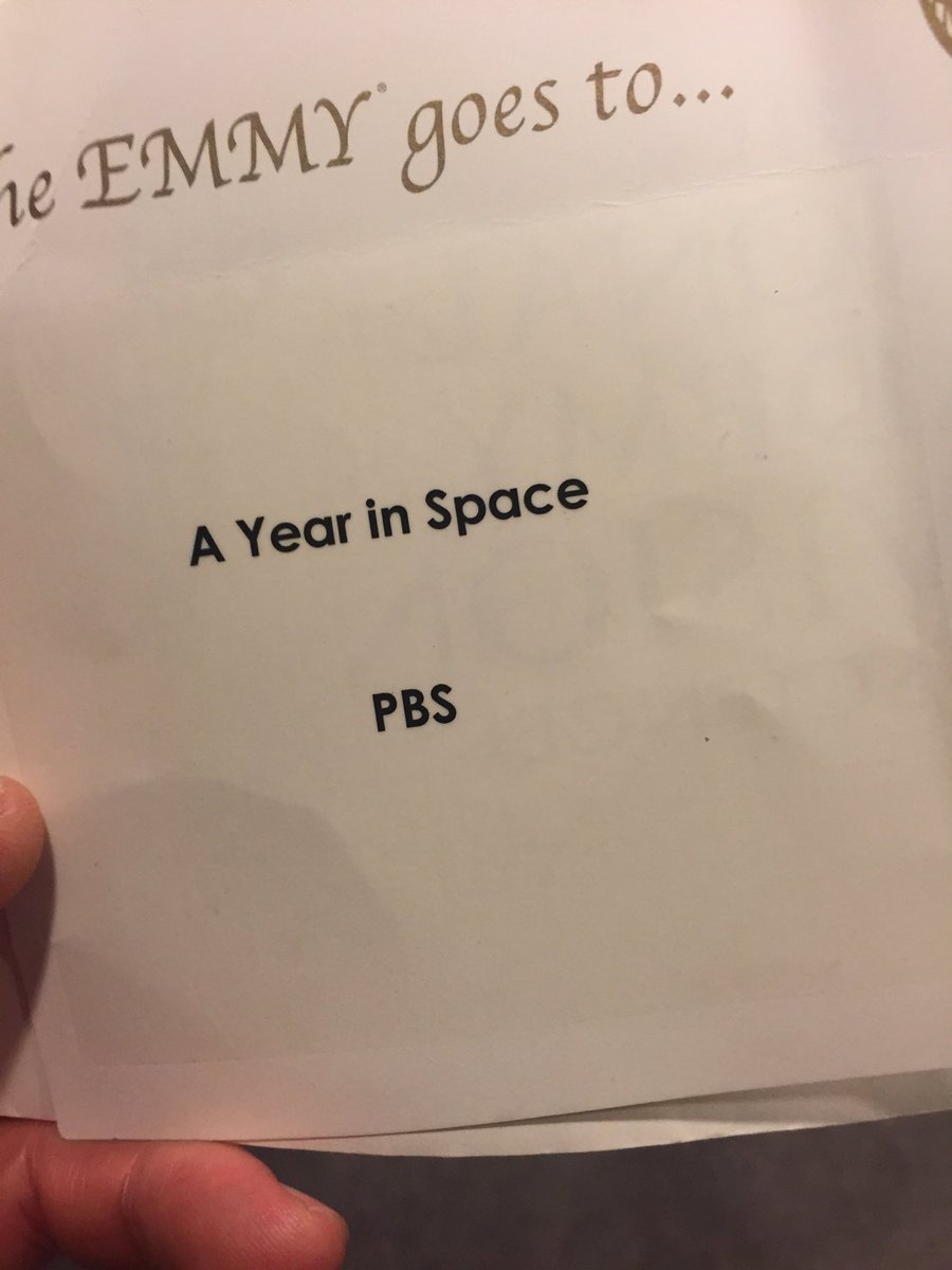 FeliciaWongRI's tweet photo. Unreal! Congrats to @j_halperin and #Room608 for #ayearinspace #Emmys2017 https://t.co/10YKzQIFLI