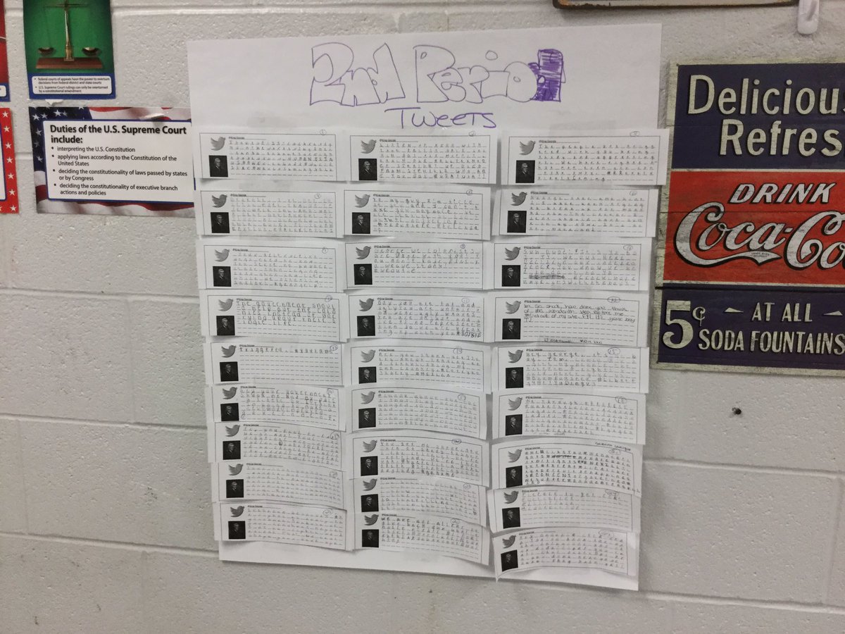 ProfCainUSHist's tweet photo. Students "tweeted" 21st century style to King George. #NeedATranslator https://t.co/dzbaj3fo8M