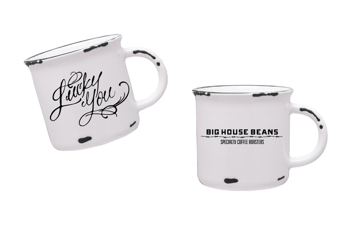 BigHouseBeans's tweet image. Our new camping mug was designed in house and "Lucky You" is a reminder of the great coffee you can fill it up with! ow.ly/NnXD30fG8pA