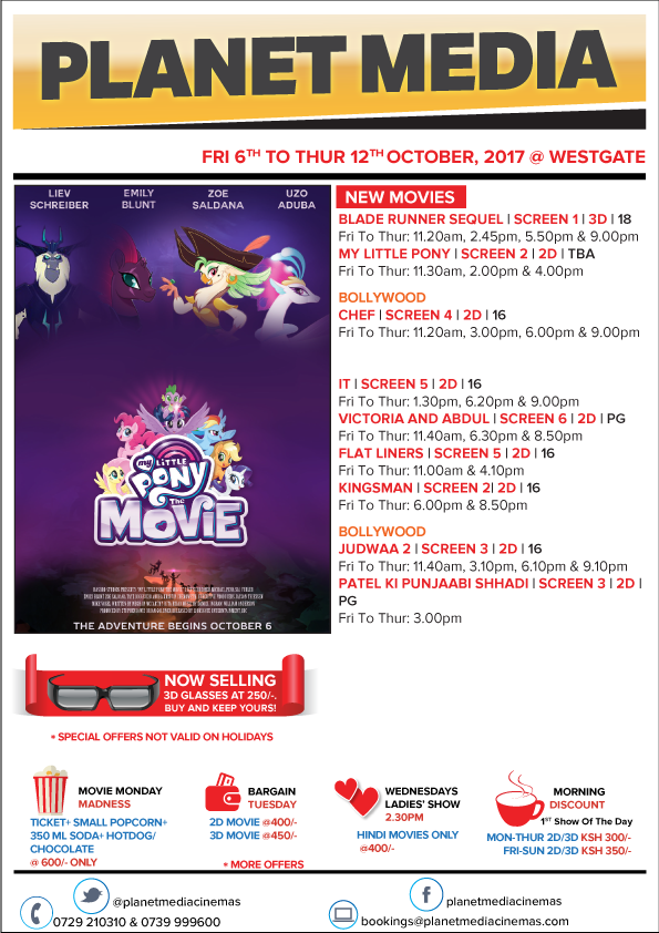 PlanetMediaCine's tweet photo. #Westgate #PlanetMediaCinemas 6th Oct to 12th Oct 2017 Movie Schedule. https://t.co/WUD0j65zsQ
