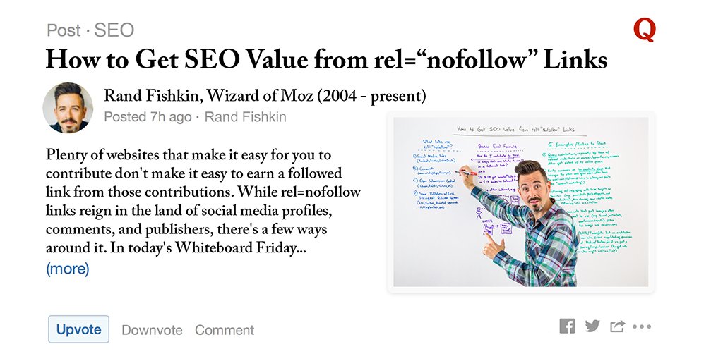Moz's tweet photo. Getting SEO Value from rel="nofollow" Links - Whiteboard Friday https://t.co/i7pxPxqm6n By @randfish https://t.co/No86dR1eqa