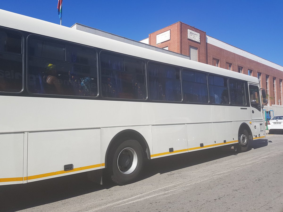 JayedLeigh's tweet photo. Students have arrived in busses.
 #Sabcnews #NMUattack https://t.co/ttcp8YtIOB