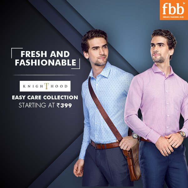 fbb_india's tweet photo. Knighthood's Easy Care collection is a must-have for your wardrobe. What are you waiting for? Shop it now on fbbonline.in #BeTheKnight https://t.co/foCe0pcz8v