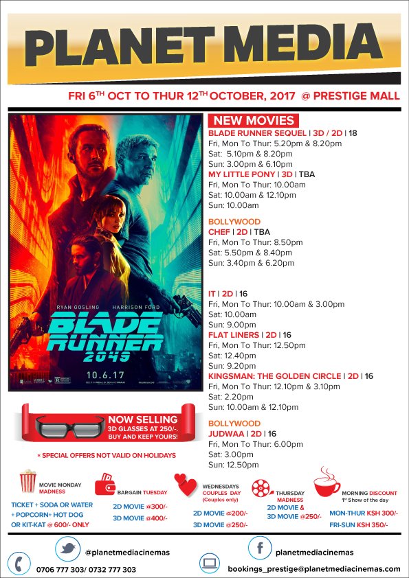 PlanetMediaCine's tweet photo. #Prestige #PlanetMediaCinemas 6th Oct to 12th Oct 2017 Movie Schedule. https://t.co/8qhBgWv2xl