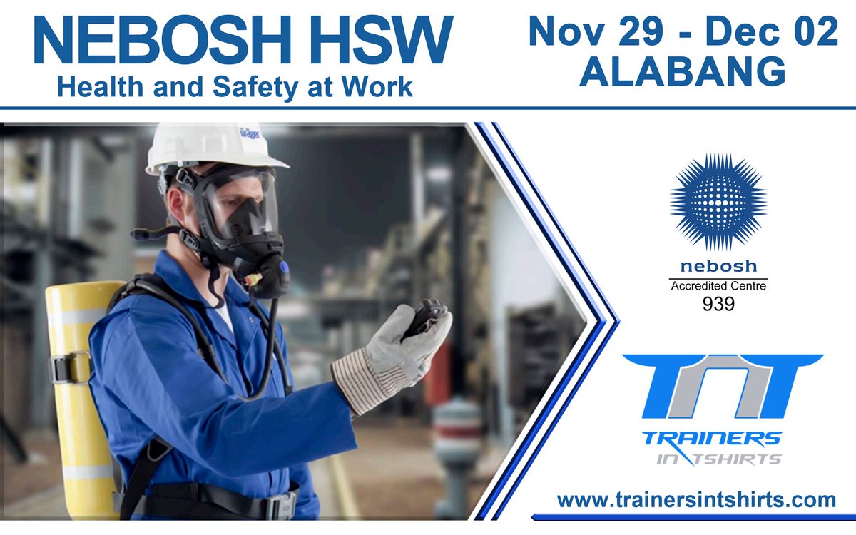 Trainovate's tweet photo. Excel in Your Workplace with NEBOSH Health and Safety at Work (HSW) Training!

LIMITED SLOTS ONLY! REGISTER NOW!!! https://t.co/BgGaWjztyL