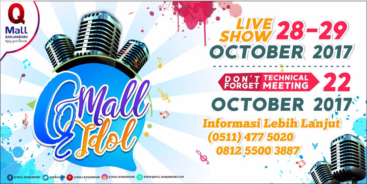 📣📣📣
Buat kalian yang punya bakat bernyanyi 🎙🎷🎸
Silahkan mendaftar dan untuk info lebih lanjut bisa hub no telpon yang tertera di foto 🌁