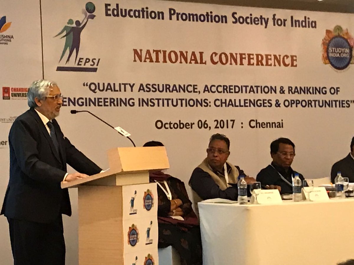 StudyIn_India's tweet photo. EPSI National Conference on “Quality Assurance, Accreditation &amp; Ranking of Engineering Institutions: Challenges &amp; Opportunities” at #Chennai https://t.co/8a9unuK73Z