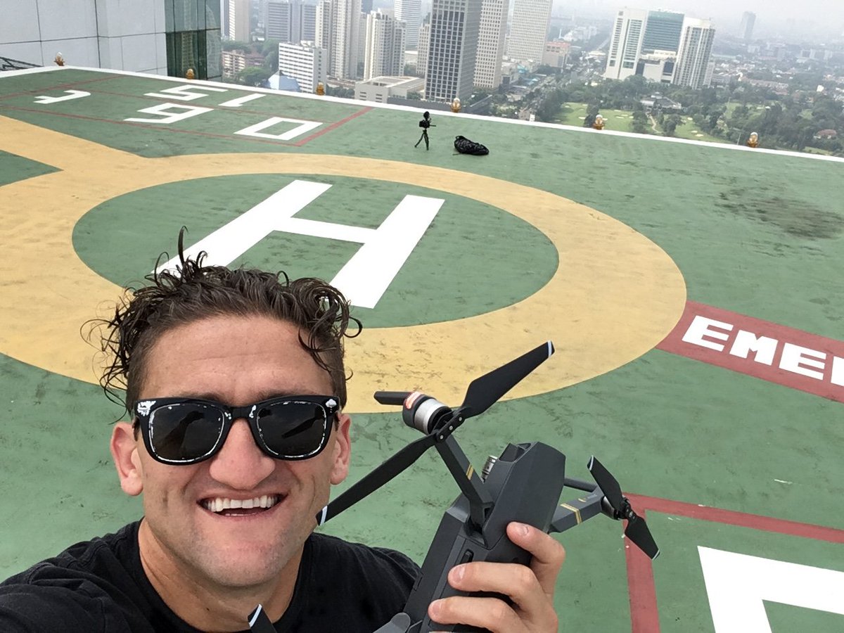 Casey's tweet photo. I asked the hotel guy where I could fly my drone!!!   #IDEAFEST2017 https://t.co/umVJsfywbc
