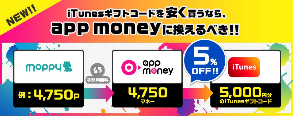 moppy_official's tweet photo. iTunesギフトコードをオトクにGETできる😍💖
モッピー➡️app money➡️iTunesギフトで5%OFF✨✨
🔽交換はこちら🔽
https://t.co/3nunPZuYLJ
#モッピー #appmoney #iTunesギフトコード https://t.co/R4EONJbDjl