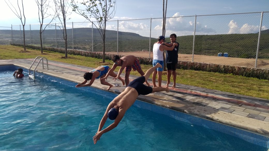 arkansasstatemx's tweet image. Day 4 of #CSAMphotochallenge: Self-care. Our students taking a break in the swiming pool! #CSAM17