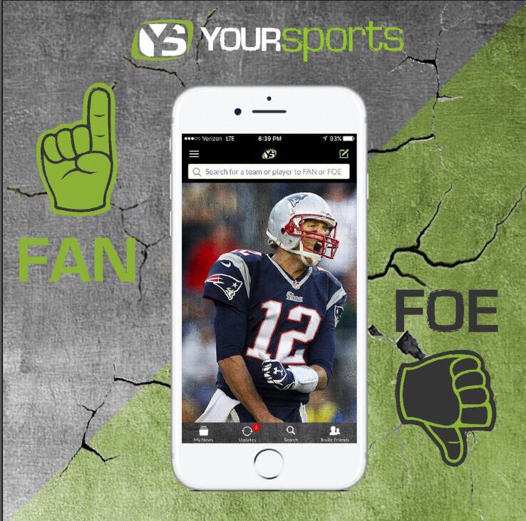 YourSports's tweet photo. Are you a FAN☝️ or FOE 👎 of Tom Brady?

Only on YourSports can you be either a fan or foe &amp; tell the world:
https://t.co/mR5svpfvuS

#NEvsTB https://t.co/xQrdVZq6pI