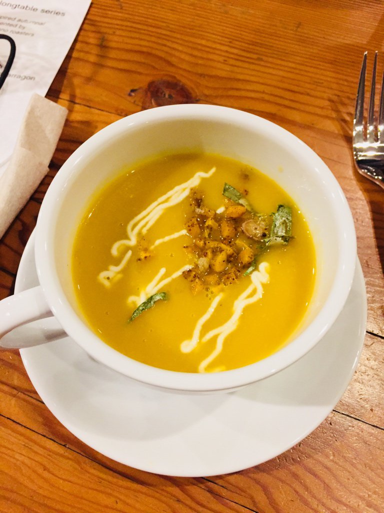 vanfoodster's tweet photo. Butternut squash with sumac & espresso, candied tarragon
@chefnikvancouver @MilanoRoasters #1stcourse https://t.co/pc0NfBWVF7