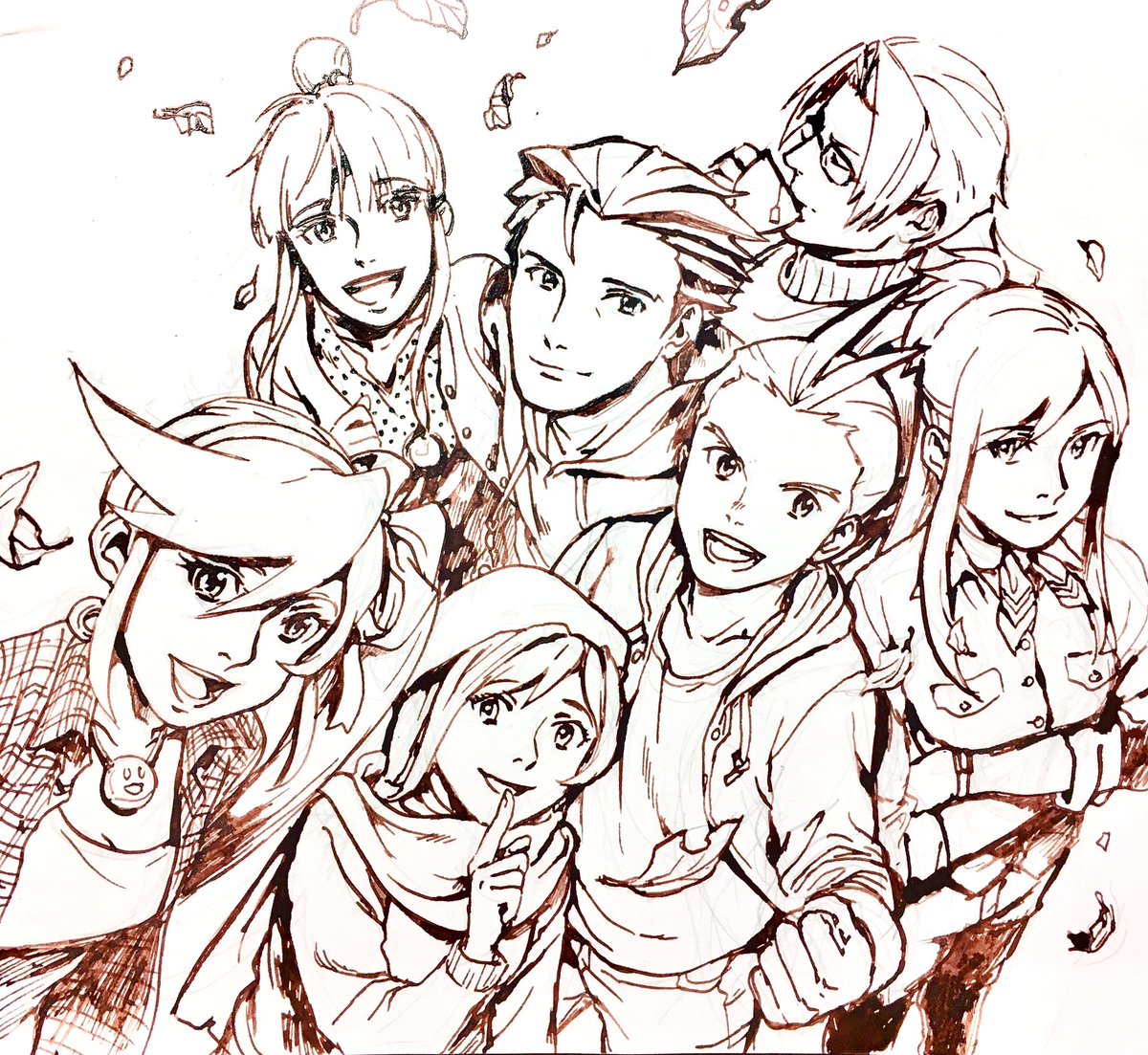 So here's everybody wearing autumn clothing! #autumn #aceattorney #mayafey #apollojustice #pheonixwright #trucywright #athenacykes
