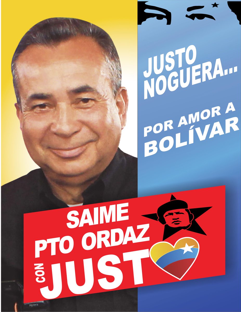 SAIME_PTO_ORDAZ's tweet photo. @SAIME_PTO_ORDAZ  POR AMOR A BOLÍVAR A VOTAR ESTE 15 DE OCTUBRE X EL CANDIDATO @JustoNogueraP @Juan_Dugarte XQ EN BOLIVAR GANA LA REVOLUCION https://t.co/Ng0Hf6Oi5P