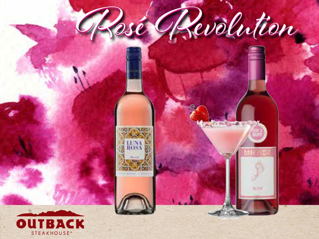 OutbackSteakAus's tweet photo. This spring, enjoy the refreshing taste of rosé wine and try our new Frosé drink, slightly sweet and chilled! #OutbackAU #wine #cocktails https://t.co/IHqfa2eGAC