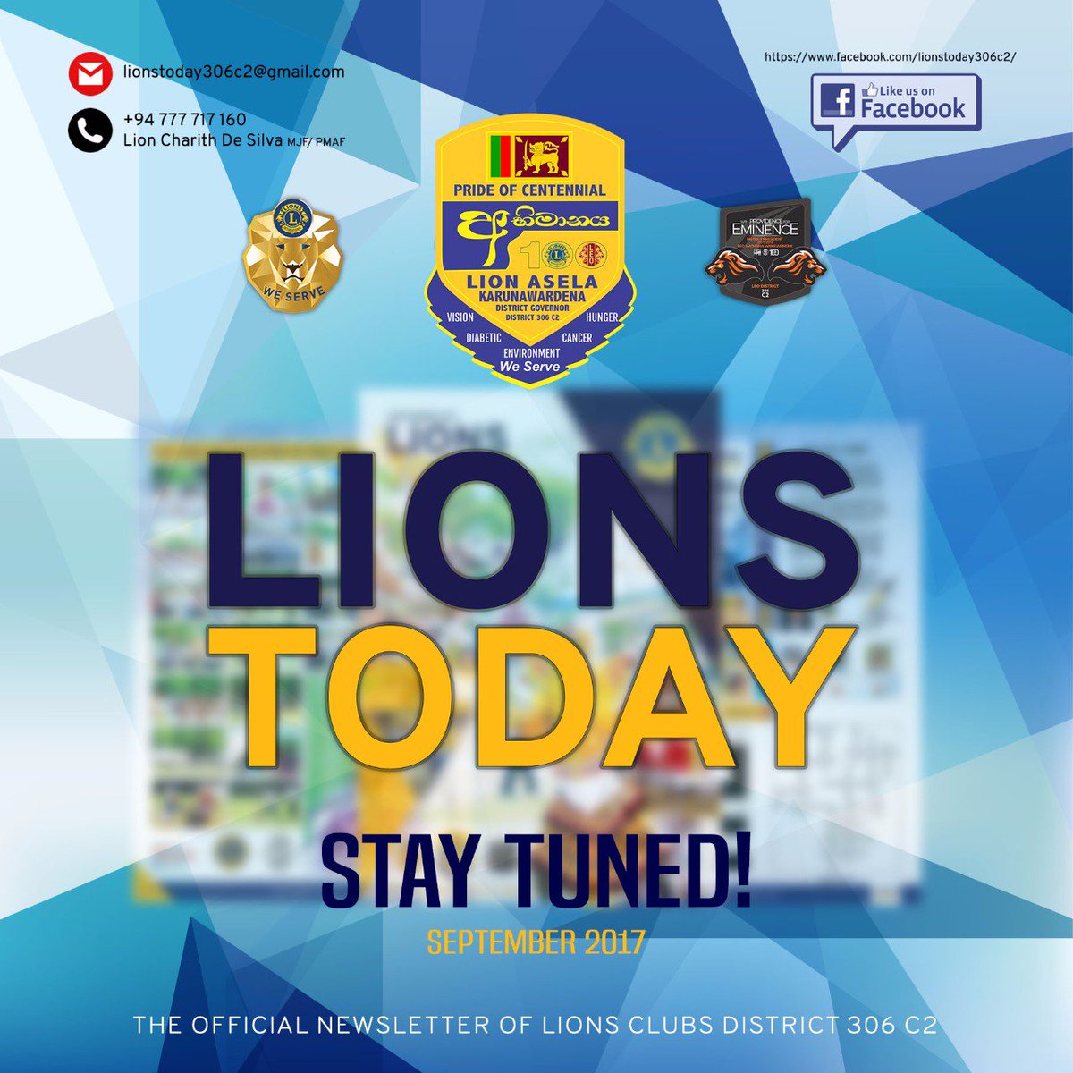 Lions306C2's tweet photo. Stay Tuned!
"Lions Today" - September Edition will knock YOUR Door very Soon.
#LionsToday #Lions306C2 #306C2Leos #C2Team #Magazine #Lka https://t.co/79Aph8K9HK