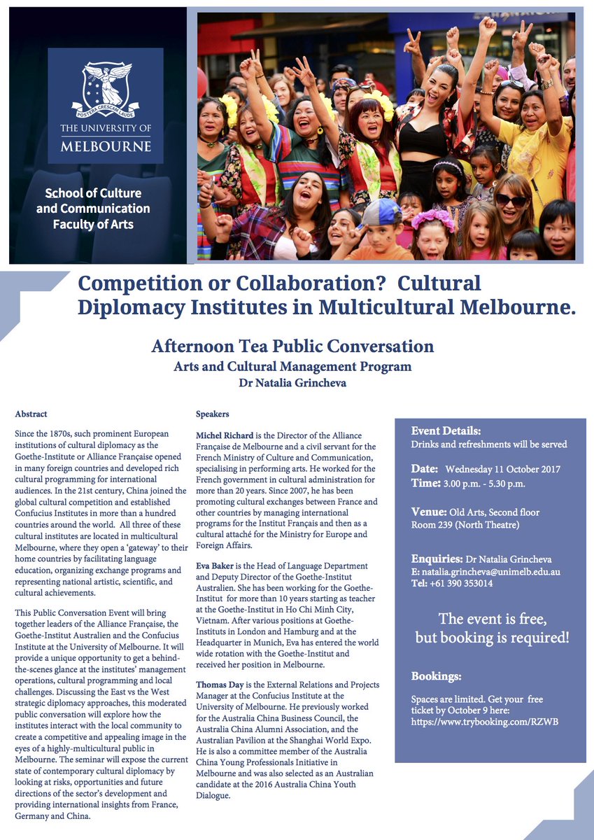 ViviWEI218's tweet photo. A Public Conversation about Cultural Diplomacy Institutes.#comporcollab
Get free tickets here:https://t.co/XDOzw6RN03
Welcome to join us!😊 https://t.co/UHatNF2xnO