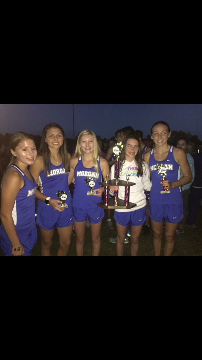 morgancountyhs's tweet photo. Girls XC super showing again! Team EKC Runner-Up! Kailee 1st, Autumn 7th, Krista 9th!!!! #repeatquest #cougarnation https://t.co/o9lR9ljXCc