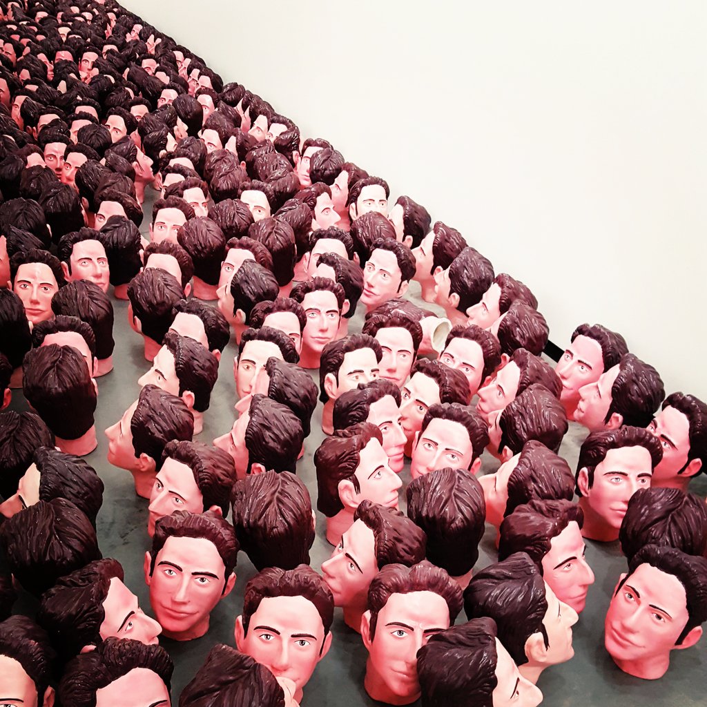 space_biologist's tweet photo. That time last year where I came upon a hundred decapitated Tom Cruise heads #nightmare #contemporaryart #scandiadventure https://t.co/I2ju1KteNL