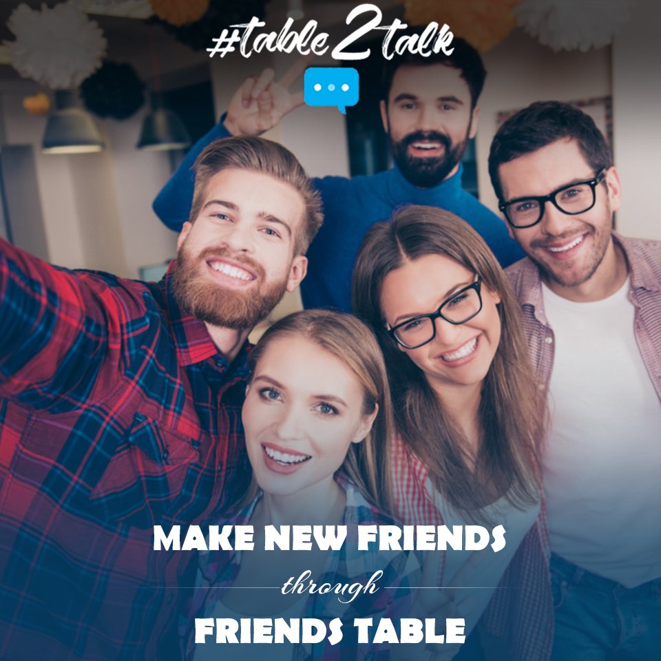 table2talk's tweet image. Table2Talk’s #FriendsTable is all that you need if you are a social person who loves to make new friends.
bit.ly/2scFj7K