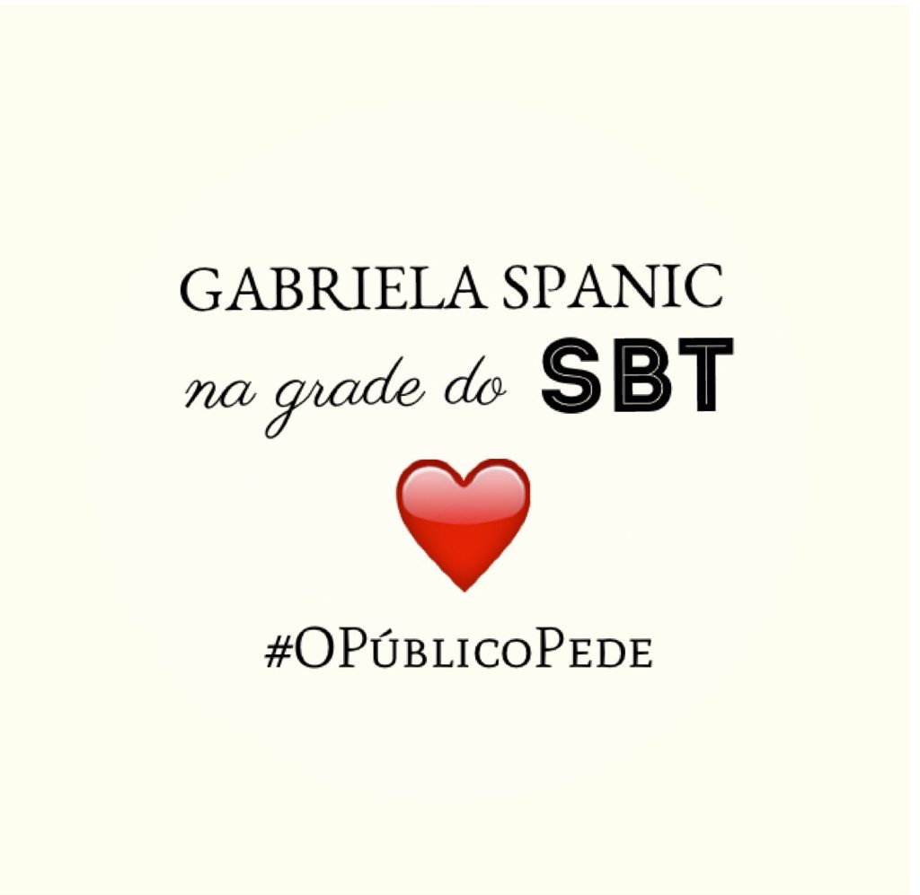 mayrianahogaza's tweet photo. @SBT_Novelas @SBTonline Já estamos com saudade de ver @gabyspanic na grade do SBT! Estréiem inéditas para nós 💕! https://t.co/zq3xebJ90t