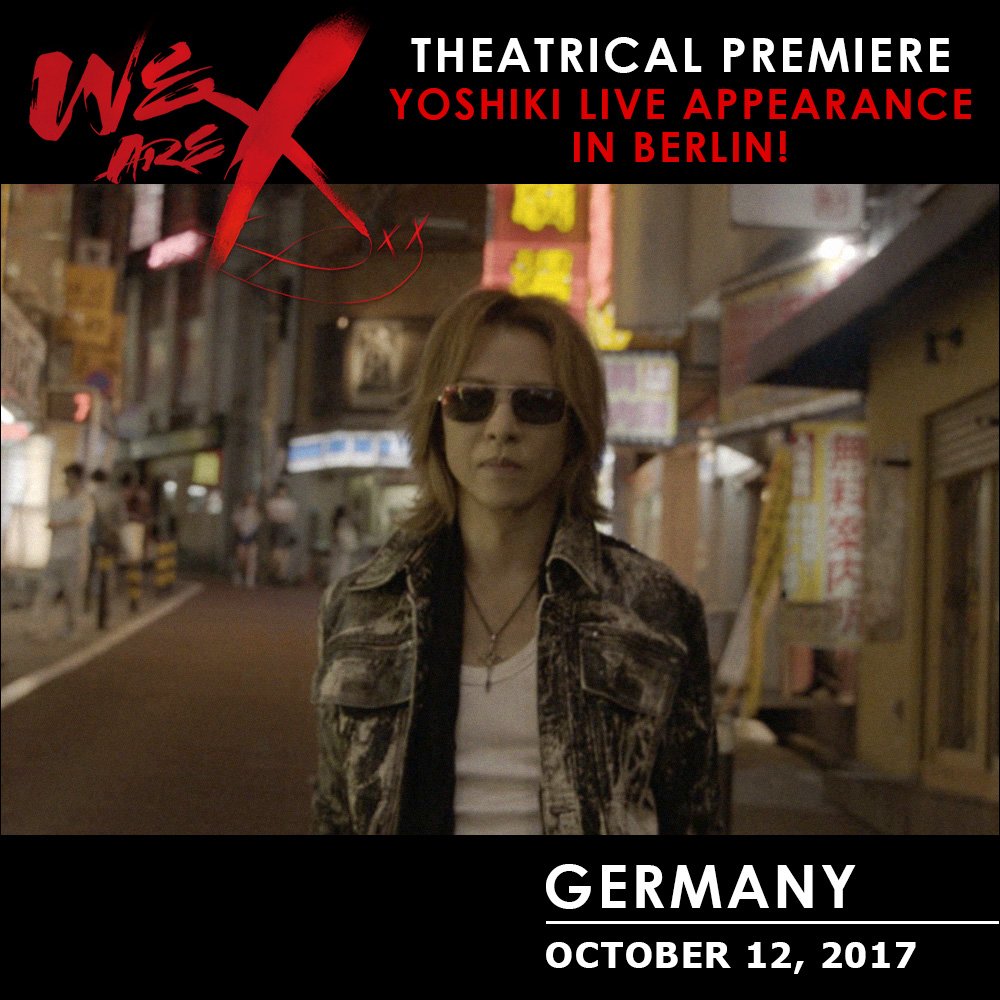 WeAreXFilm's tweet photo. Thank you #Germany! @YoshikiOfficial​'s live Q&amp;A screening of #WeAreX in Berlin in SOLD OUT! More Germany theaters: https://t.co/7RPiXsxYDq https://t.co/GESW2v4iVh