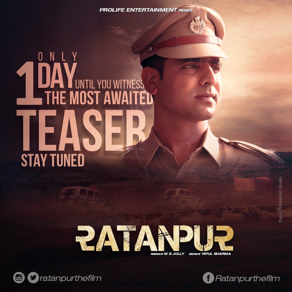 Prolifeofficial's tweet photo. Teaser of a gripping thriller, Ratanpur on its way! Just one day left. Stay tuned! #Ratanpurthefilm #Teaserlaunching #comingsoon https://t.co/gDDZ2cH8J7